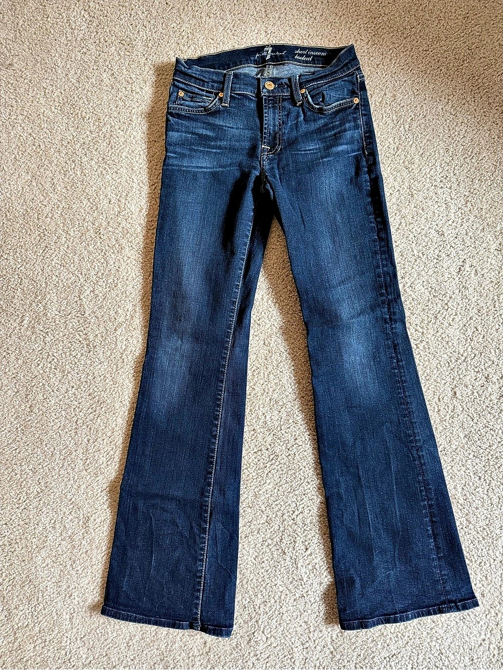 7 For All Mankind Bootcut Jeans Women's Blue Flare Jeans Waist 25